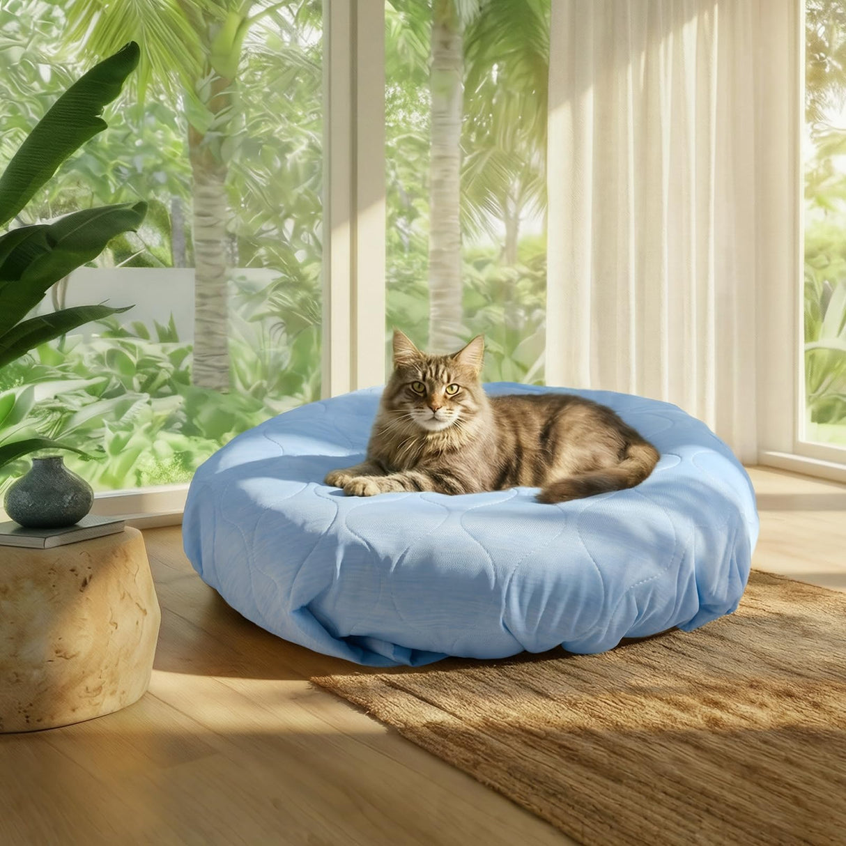 Luciphia Waterproof Cooling Blanket for Dogs Couch Cover Q-MAX>0.5, Leakproof Pet Mat Non-Slip for Cat Puppy Crate Bed Protector Outdoor Throw (Light Blue, 30x40 inches)