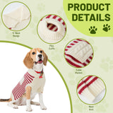 Small Dog Sweater, Knitted Striped Pullover Dog Clothes for Cold Weather, Thick Warm Cozy Stretchy Sweater for Chihuahua, Bulldog, Dachshund, Pug(Red & White Strip, XXL)