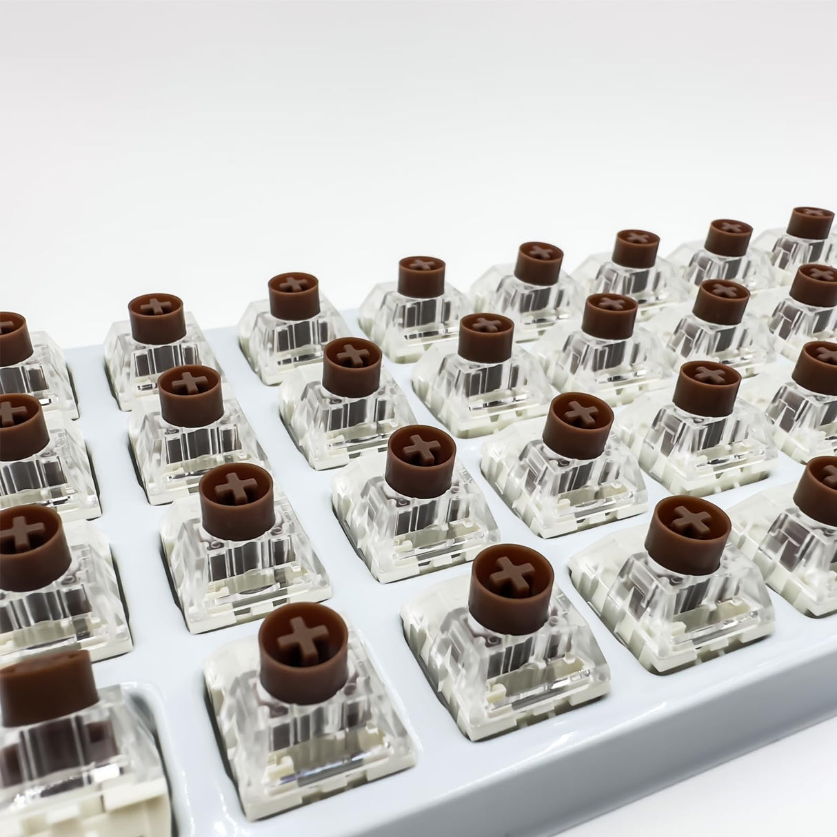 Silent Keyboard Switches,Kailh Box Silent Brown Switches for Mechanical Keyboard,3-pin 45gf Tactile/Typing&Gaming/Waterproof Switches(72Pcs,Mute Brown)