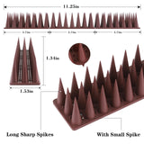CIIC Bird Spikes, 20 Pack Pigeon Squirrel Raccoon Cat Deterrent Spike Outside Anti Robin Defender Outdoor to Keep Birds Away Roof Fence Window Nest 18.7 Feet(5.7m), Brown