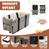 Dog Car Seat for Small Dogs Cats, Pet Travel Car Seat, Middle Console Dog Booster Box, Detachable Washable Center Console Pet Siting Armrest Booster for Puppy Cats Pets Up to 13.5lbs