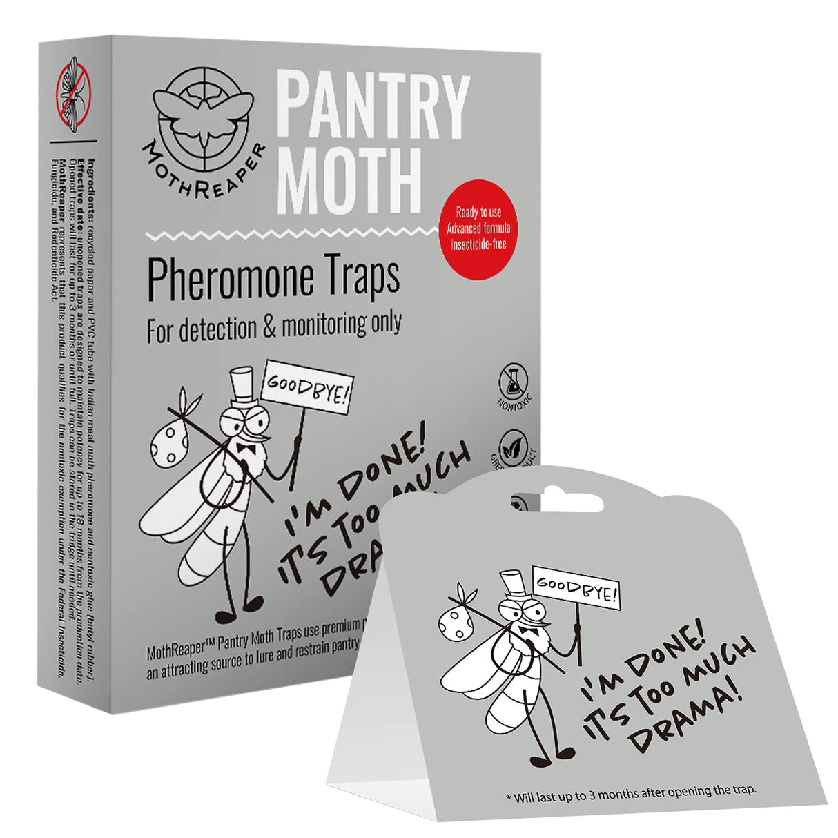 Pantry Moth Traps 6-Pack - Pantry Moth Traps for Food Moths, Pantry Pest Trap with Pheromones Prime for Grain, Flour, Seed and Meal Moths - Cupboard Moth Traps, Pest and Pantry Moth Pheromone Trap