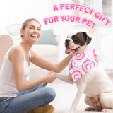 Huhumy 100 Pcs Dog Bandanas Bulk Hawaiian Dog Bandanas Summer 3 Sizes Washable Adjustable Scarf for Beach Small Medium Large Pet Supplies(Donut)