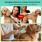 Professional 3-Row Tick & Flea Comb for Dogs & Cats - Stainless Steel Teeth with Negative Ion Anti-Static | Detangling Grooming Tool for Poodles, Shih Tzus & Long Haired Pets (One Size)