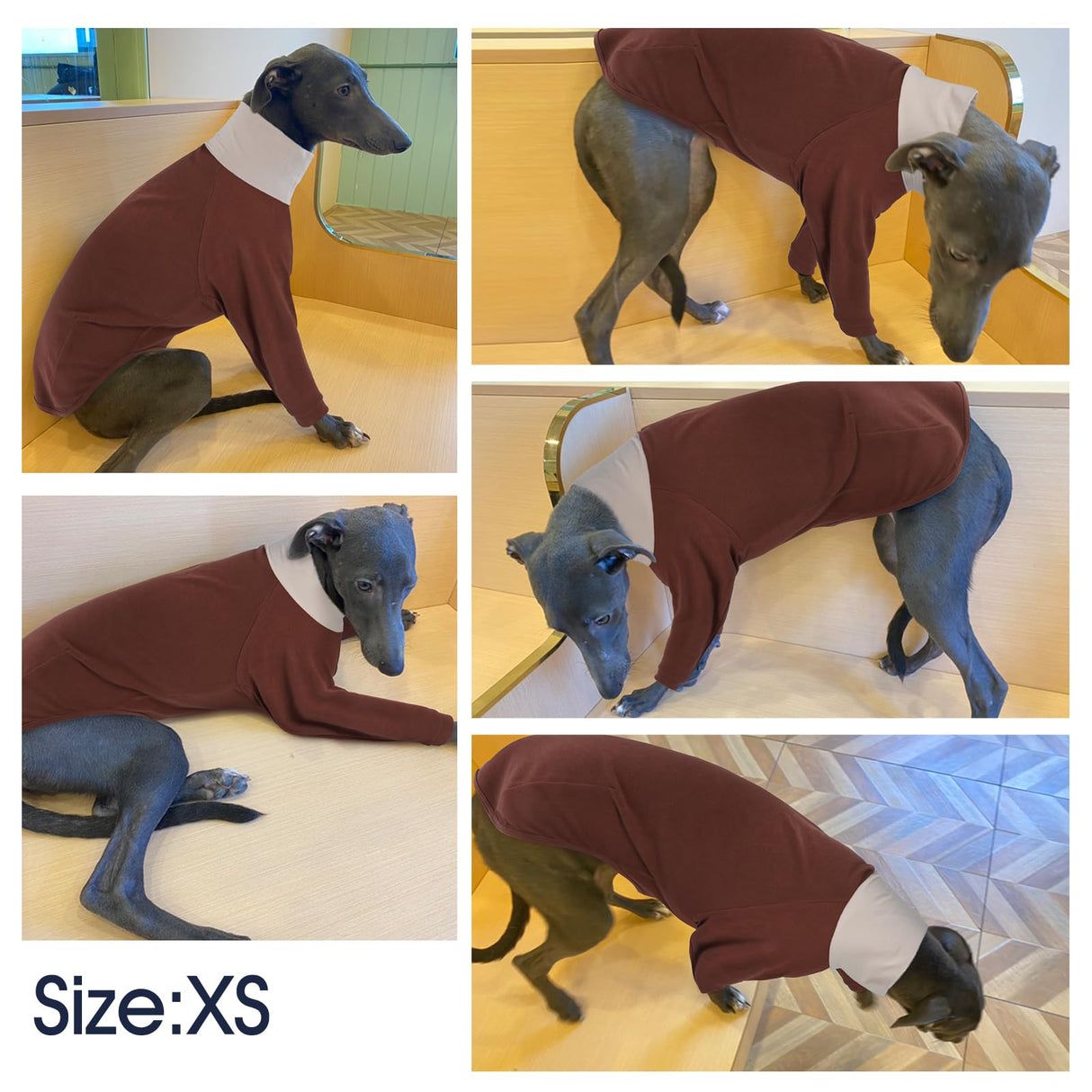 IECOii Greyhound Sweater, Turtleneck Italian Greyhound Sweater Thermal,Greyhound Cozy Fleece Jumper Winter Outfit,Whippet Fleeces Sweater,Greyhound Dog Jumpsuit for Whippet Lurcher Salukis,Medium
