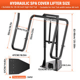 Cover Lifter,Hot Tub Cover Lifter Undermount,Spa Cover Lift,Heavy Duty Hot Tub Cover Lifter Hydraulic Removal System Adjustable U-Arms Reinforced Brackets,Undermount Design Works with All Spa Shapes