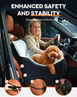 PHCOHIDO Dog Car Seats for Medium Dogs, All-Season Comfort Dog car Seat Boosters Detachable & Washable Pet Dogs Seat for Cars, SUVs, Easy to Install (Black)