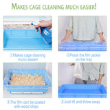 Niwaes 50Pcs Large Rabbit Cage Liner Disposable Bunny Cage Liner Bag 34'' X 22''- Clear Elastic Pet Toilet Film Small Animal Tray Covers for Bunnies Ferrets Chinchillas Birds - Leak Proof & No Mess