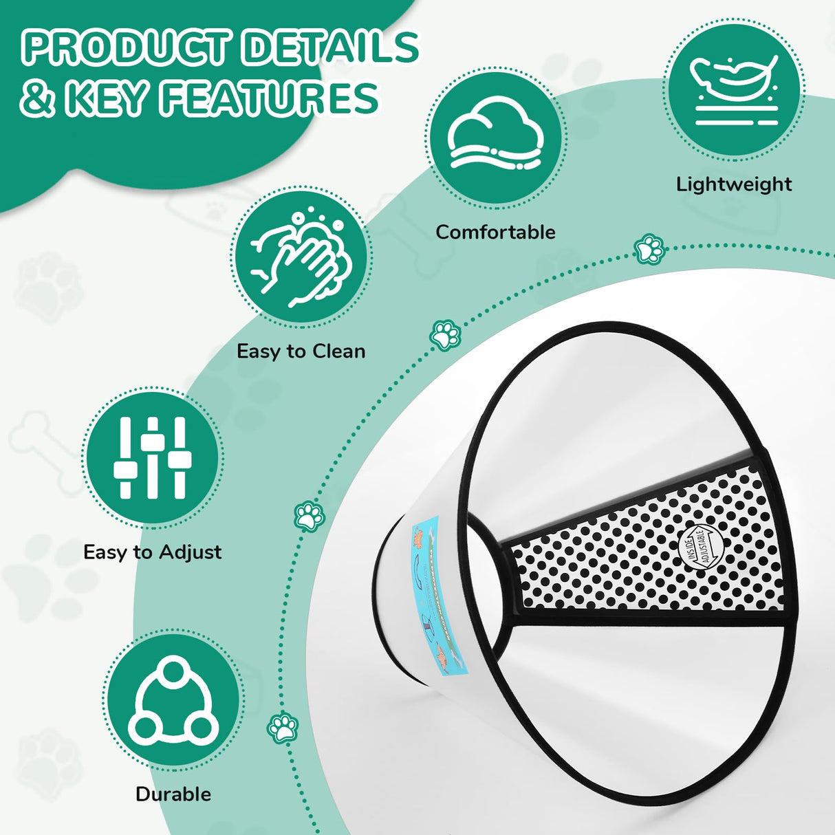 GLADOG Soft Dog Cone Collar, 3 PCS (XL is Only 1 PCS) Flexible Plastic Cone for Dogs After Surgery, Dog Recovery Collar, Adjustable E-Collar for Large/Medium/Small Dogs Cat, Comfy Elizabethan Collar