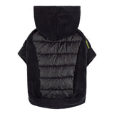 Fitwarm Quilted Fleece Dog Hoodie, Warm Coat, Winter Clothes for Small Dogs Boy Girl, Lightweight Pet Hooded Outfit, Black, XXL