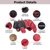 Duuclume Winter Dog Coat with Stand Collar,Windproof Waterproof Warm Dog Jacket for Cold Weather, Four Legged Pet Snowsuit (Beige, 2XL)
