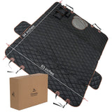 Tapiona XXL (63”Wx94”L) Brown Trim with Mesh Window Back Seat Cover for Cars, Trucks & SUVs - Heavy Duty, Washable + Pet Travel Bowl
