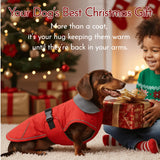 Tiny Dachshund Coat with Warm Fleece Lining, Mini Weiner Vest Jackets, Waterproof & Windproof Wiener Winter Clothes, Outdoor Clothes for Small Dachshunds Puppy, Boys & Girls Long Back Dogs(Red, XS)