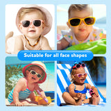 zestero Baby Infant Toddler Polarized Sunglasses with Strap for Boys Girls Age 0-24 Months, 3 Pack Flexible TPEE Rubber Frame Kids 100 UV Protection Sunglasses Newborn Shades