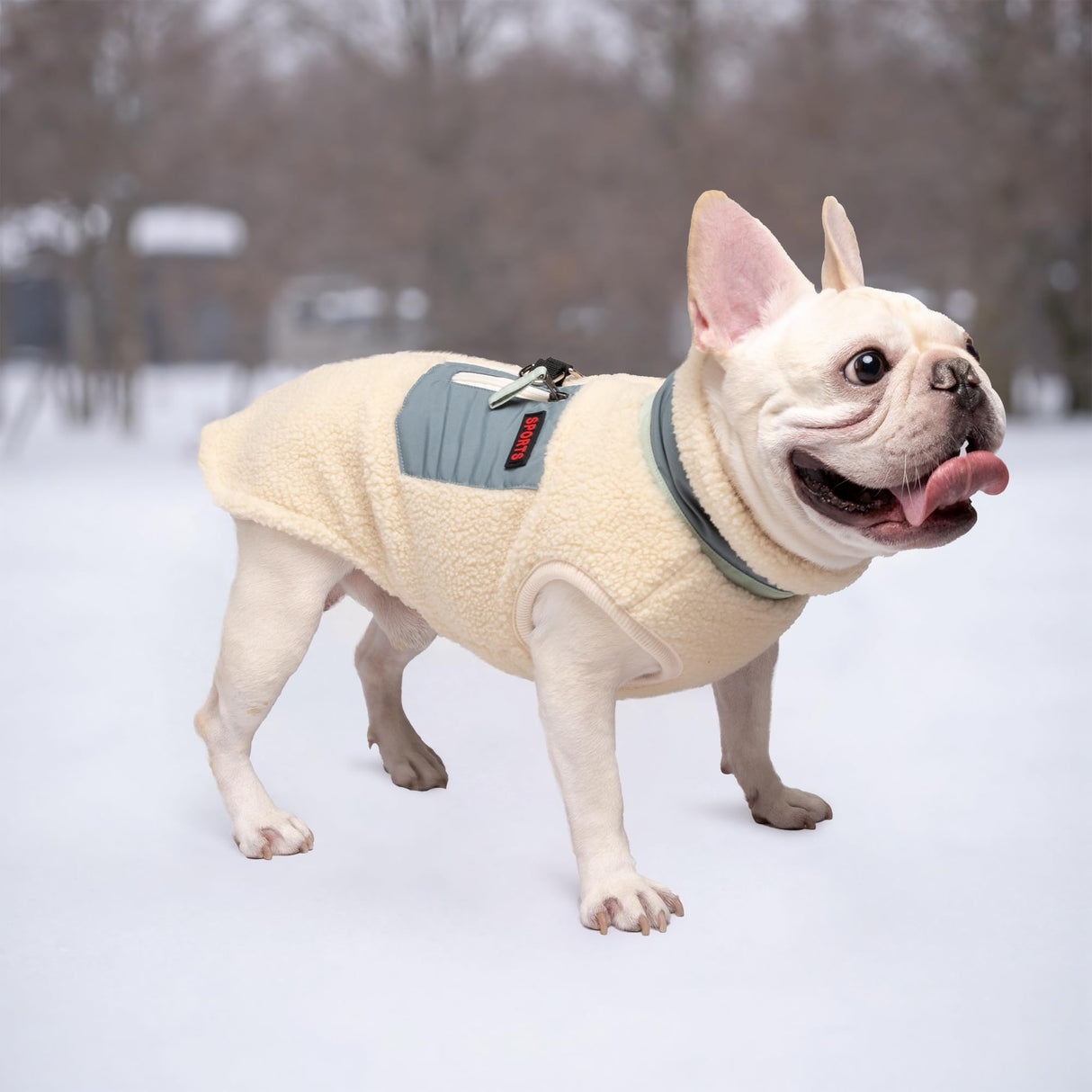 FEimaX Dog Winter Coat Fleece Lined Dog Jacket with High Collar&Zipper, Snowsuit for Small to Medium Dogs, Windproof Puppy Cold Weather Coats with D-Ring Leash, Durable Doggie Vest Pet Snow Vest