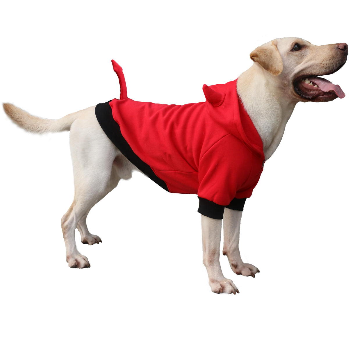 ARUNNERS Extra Large Dog Little Devil Christmas Costumes Zipper Hoodies Clothes for Rottweiler Cane Corso, Red, 6X-Large