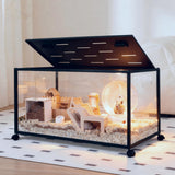 ALLOYNIX Hamster Cage, 360-Viewing Metal Rat Cage, Chewproof, Stackable Large Cage with Top Access, for Dwarf Syrian Hamster, Gerbil, Mouse (39 * 19 * 19IN)