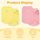 4Pcs Dog Shirt Dog Summer Clothes Sleeveless Doggy T-Shirt Colorful Puppy Tank Tops Breathable Vest Tshirts for Small Medium Dogs Cat Clothing (4pcs(Yellow+White+Blue+Pink), M(5.5-8.8lb))