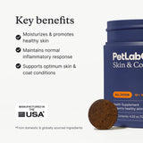PetLab Co. Skin & Coat Chew - Optimize Scalp and Fur Condition with a Tasty Dog Chew, Packed with Beneficial Fatty Acids, Vitamins and Apple Cider Vinegar - Packaging May Vary