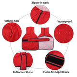 Dachshund Raincoat Weiner Dog Clothes Corgi rain Coat Jacket Hook Loop Closure Great for Dachshund Weiner Corgi Long Back Breeds Red S