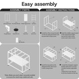 Fish Tank Stand, 40 Gallon Heavy Duty Metal Aquarium Stands, Reptile Tank, Turtle Tank, Breeder Tank Stand, 660LBS Capacity Terrarium Stand Rack with 2-Tier Storage Shelves (White, 36.5"x18.5"x29.5")