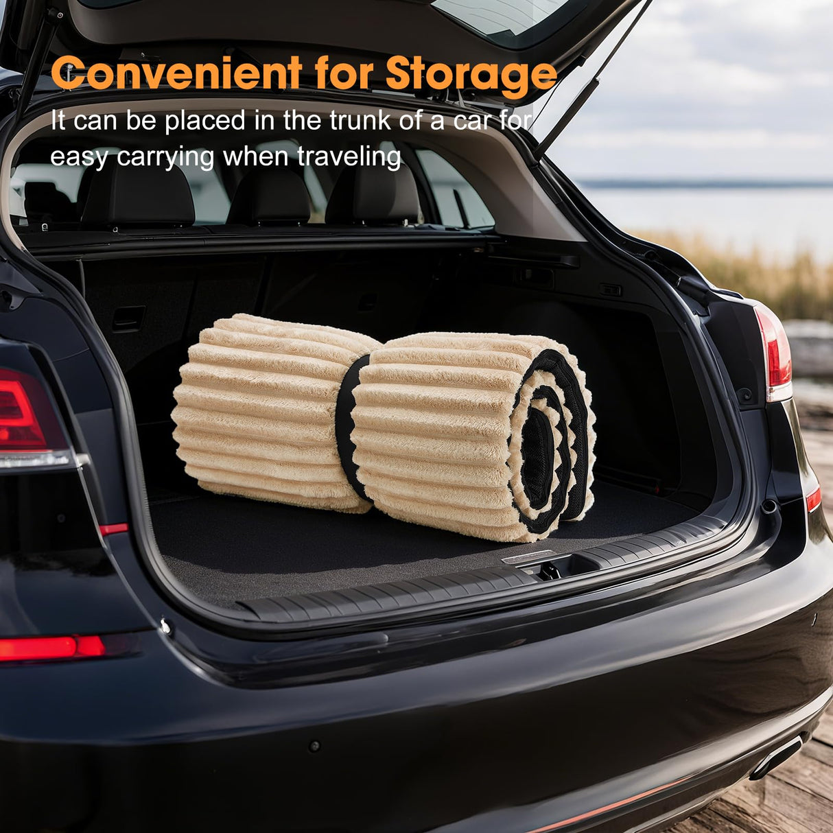 FURTIME Backseat Pet Bed Mat, Non-Slip Dog Bed for Car Back Seat, Washable Travel Pet Mat with Removable Cover, Dog Seat Covers Protector Fit for Backseat Extenders and Trucks SUVs, 54"x 24.8", Brown