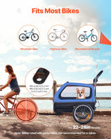 VEVOR Dog Bike Trailer, Supports up to 88 lbs, 2-in-1 Pet Stroller Cart Bicycle Carrier for Small & Large Dogs, Easy Folding Frame with Quick Release Wheel, Universal Bicycle Coupler, Internal Leash