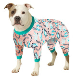 LovinPet Pitbull Dog Pjs for Large Dogs, Pet Anxiety Relief Pajamas, Sun Protection Dog Shirt Comfy Stretchy Fabric, Pastel Lemur Print, Pajamas for Pitbulls, Pitbull Party Clothes,3XL
