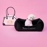Juicy Couture Bling Velour Pet Hoodie - Black - M/L (7-12 lbs.) - Pet Hoodies for Small Dogs or Cats