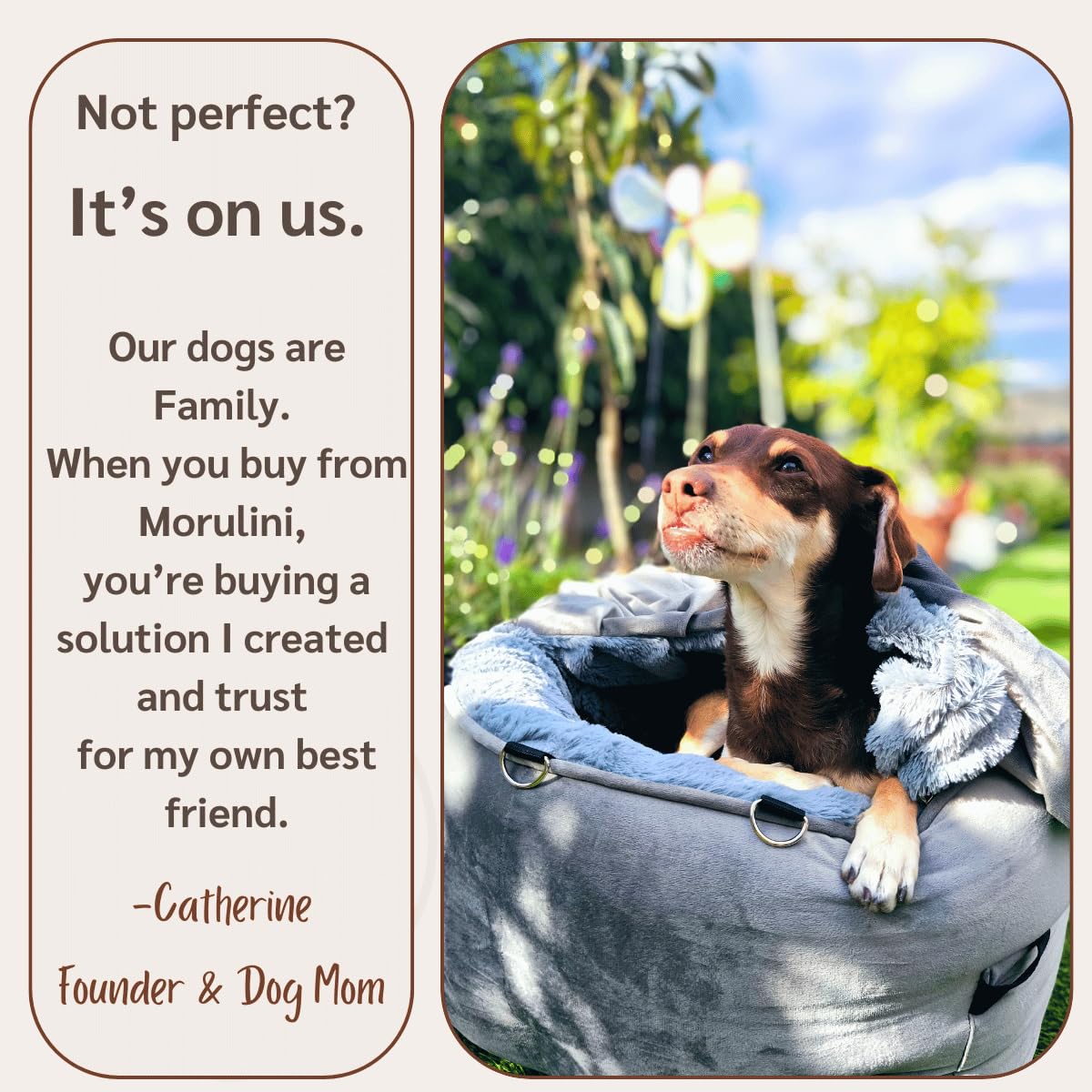 MORULINI Orthopedic Dog Car Seat for Small Breeds - Original Calming Burrow Nest for Car Anxiety Relief - 6” Memory Foam Booster & Travel Bed - for Dogs Under 25lbs, Frenchie, Chihuahua