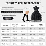 MGparty Black Dress for Girls Halloween Costume Cosplay Party Dress with Headband Belt Socks Accessories for Kids 4-14 Years