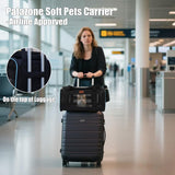 PATAZONE Cat Carriers Soft Small Dog Carrier Airline Approved Softsides Pets Bag,Black,Lightweight,Luxury Style,Top Expandable,Guaranteed on Cabin Board Flight Travel Recommend Under 15 lbs