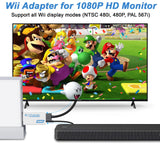 Wii to HDMI Adapter, 1080P Wii HDMI Adapter, Wii2HDMI Converter for Nintendo Wii/Wii U, Supports All Display Modes with 3.5mm Audio Jack Connector to HDTV Smart TV