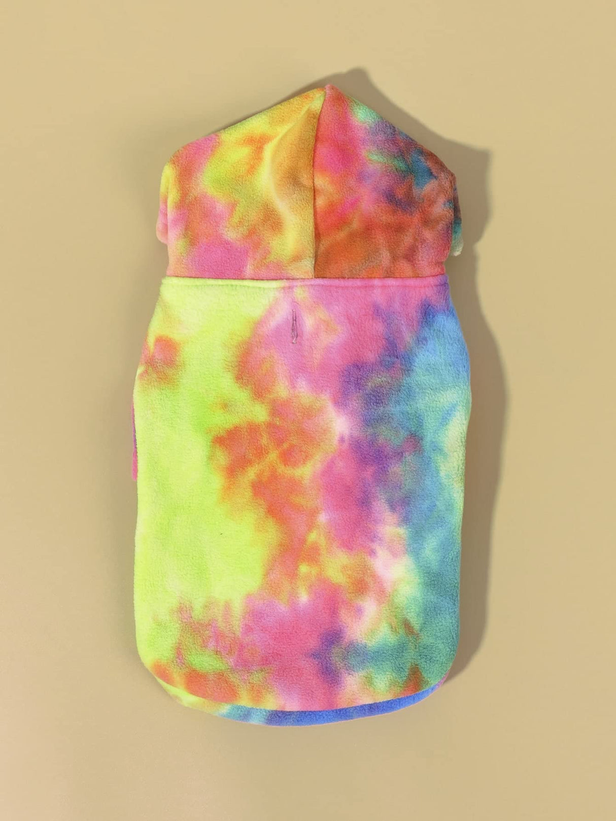 QWINEE Cat Dog Coat Tie Dye Winter Warm Sweatshirt Dog Clothes Multicolor M (QWN01-719860427-M)