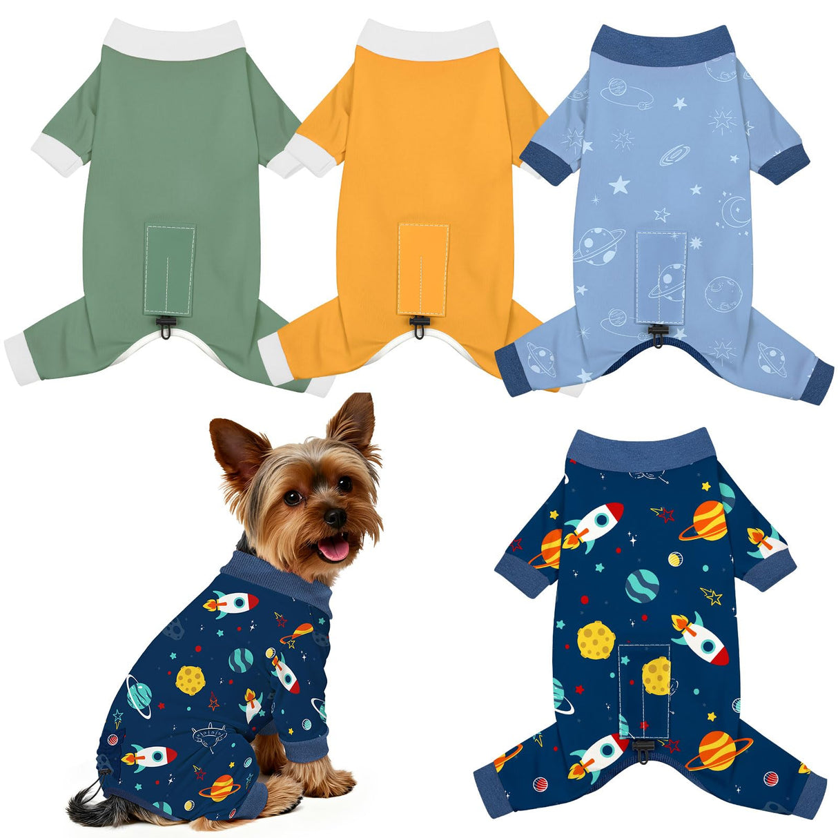 4 Pack Dog Pajamas Pet Costumes Dog Jammies Onesies Sweatshirt Adjustable Breathable Stretchy Clothes for Puppy Small Medium Large Dogs Girls Boys,XS