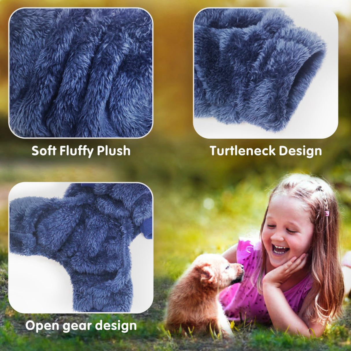 Idepet 3 Pack Fuzzy Velvet Dog Pajamas, Plush Dog Sweater Onesie Soft Pet Clothes Winter Outfit Doggy Pjs Puppy Jumpsuit, Cat Coat, XS