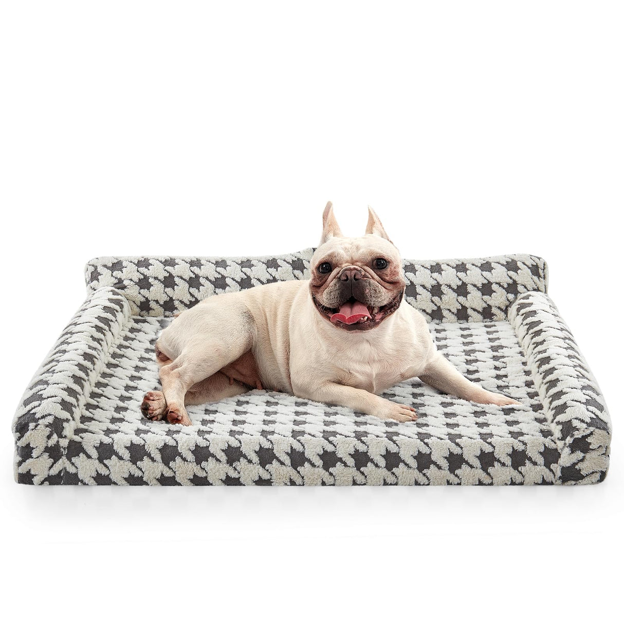 Orthopedic Dog Beds for Medium Dogs Washable, Detachable Side Bolster and Pillow, Medium Dog Sofa with Memory Foam, with Removable Cover and Non-Slip Bottom, Grey (Grey, M (28"x22.8"x9.4"))