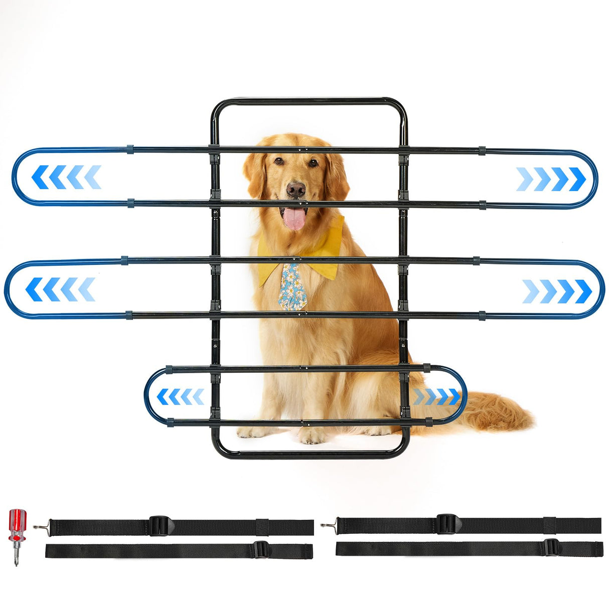 JOYTUTUS Dog Car Barrier, Pet Barrier Follow The Seat Movement 34"- 58" Width Adjustable SUV Dog Barrier for Back Seat, Vehicle Gate Heavy Duty, Ideal for Sedans SUVs Trucks MPVs