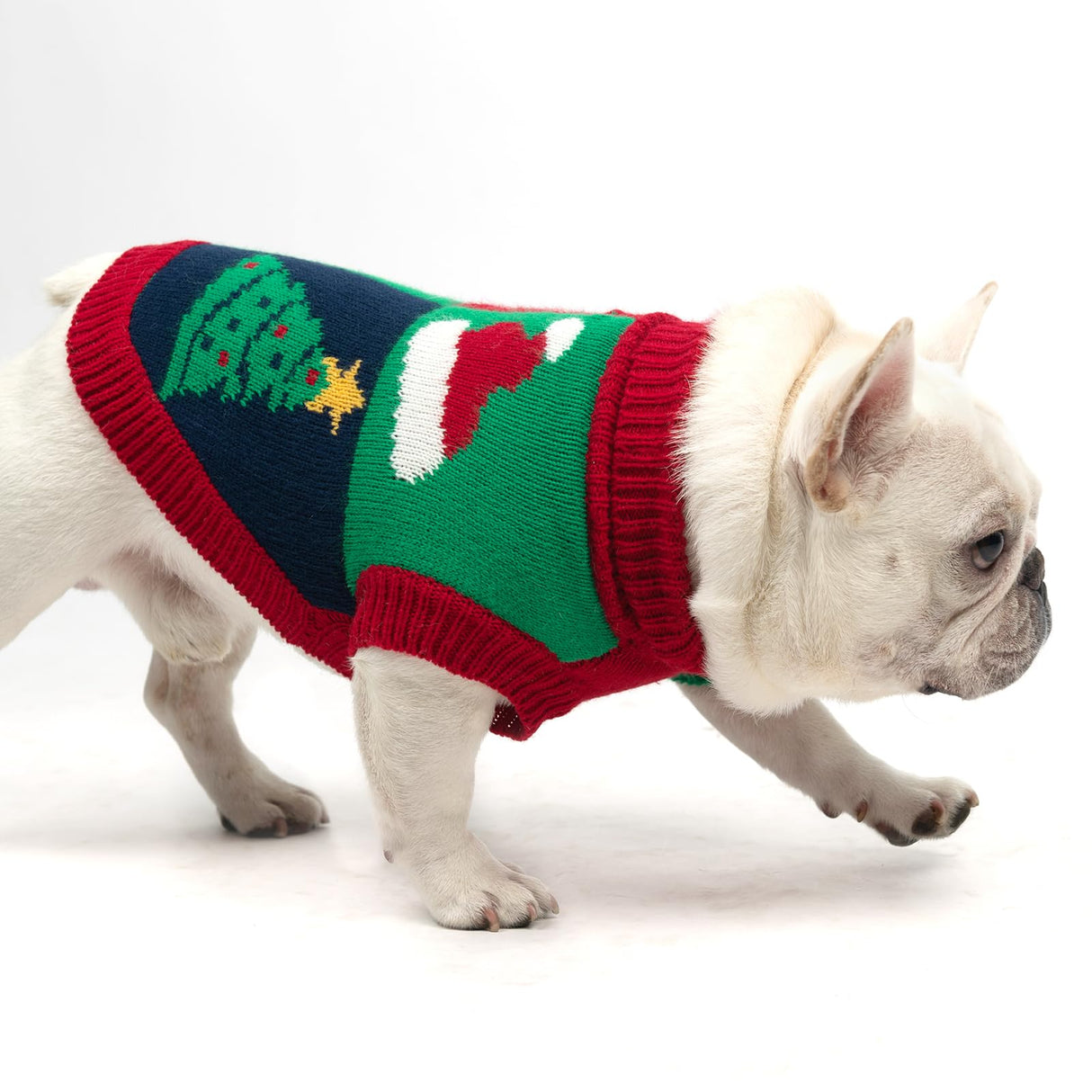 KOOLTAIL Christmas Sweater, Cold Weather Knitted Turtleneck Pullover for Dogs, Red Green Color Design Sweatshirt, Thick Warm Winter Clothes for Small Medium Large Dogs Boys Girls, XL