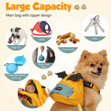 VILLCASE Dog Pack Pet Backpack Adjustable Self-Wearing Dog Harness Bag with Pockets for Small Dogs Outdoor Travel Hiking Daily Use