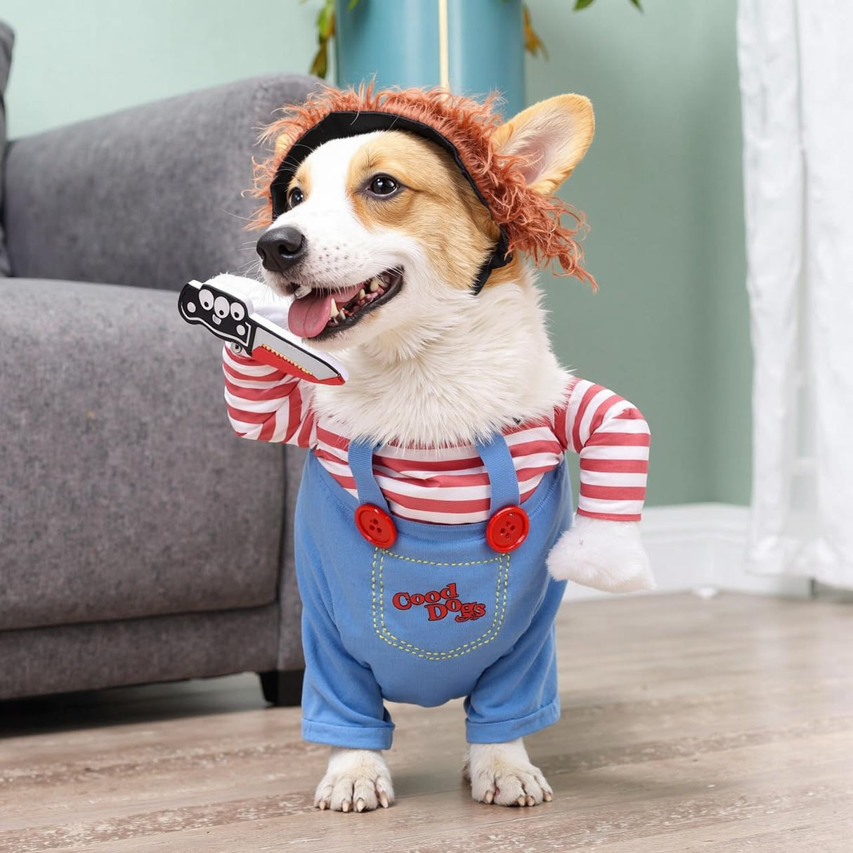 Pet Deadly Doll Dog & Cat Cosplay Costume for Small & Medium Pets - Adjustable Halloween & Christmas Dog Costume(XL)