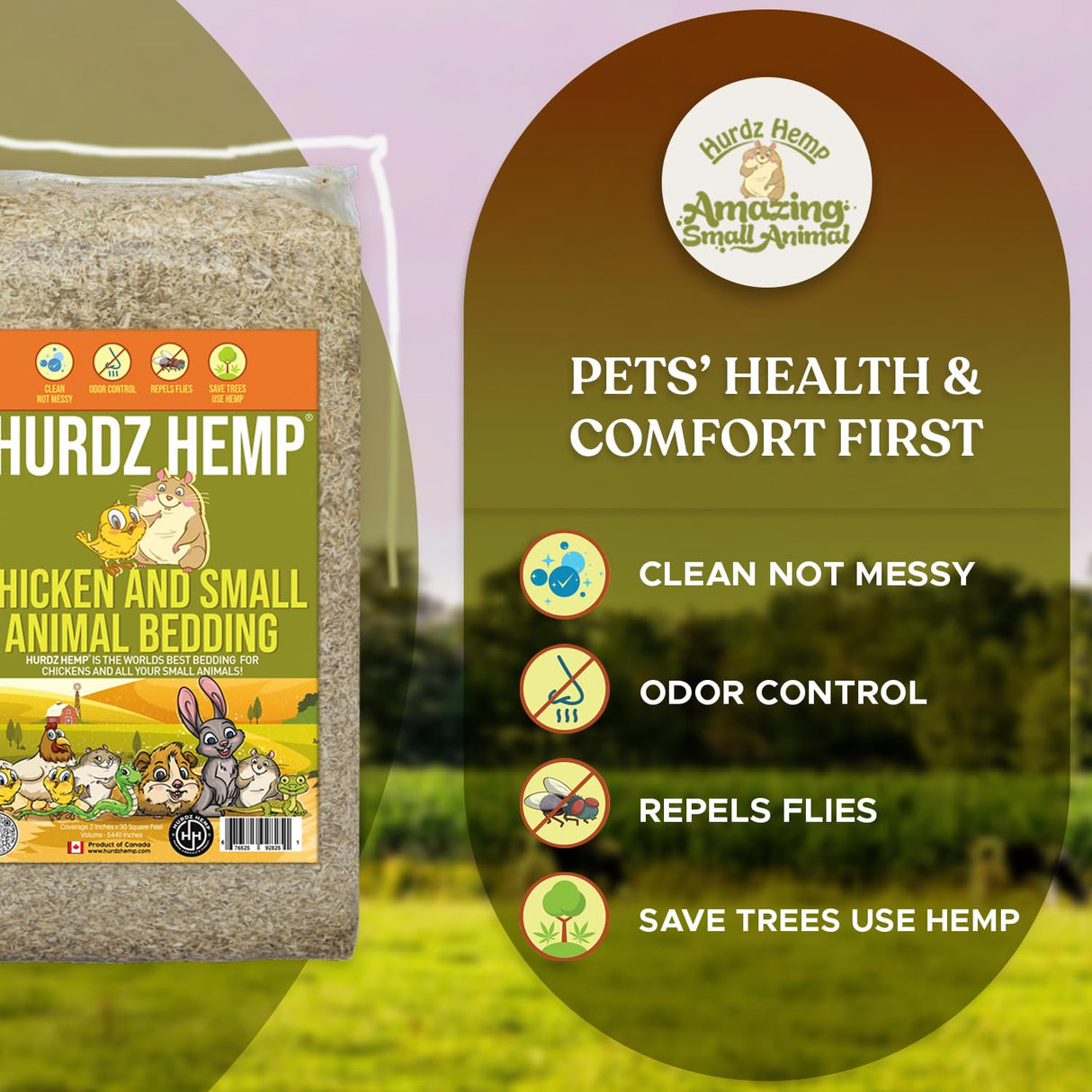 Hemp Bedding for Chickens - Made from 100% Natural Hemp - Superior Absorption & Odor Control- Eco-Friendly Hemp Bedding for Chickens - Easy Maintenance Hemp Bedding for Small Animals
