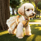 JcDuDoi Lolita Luxury Dog Princess Dress for Small Dogs Girls,Embroidered Sweet Pet Clothes Wedding Birthday Party Puppy Dresses,Cat Apparel Accessories Costumes Outfit Skirt（Small）