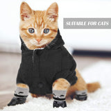 Winter Dog Coat Warm and Cat Boots Shoes Socks Waterproof Puppy Jacket Small Dog Booties Paw Protectors Stylish Hooded Coat for Puppy(Black,L)