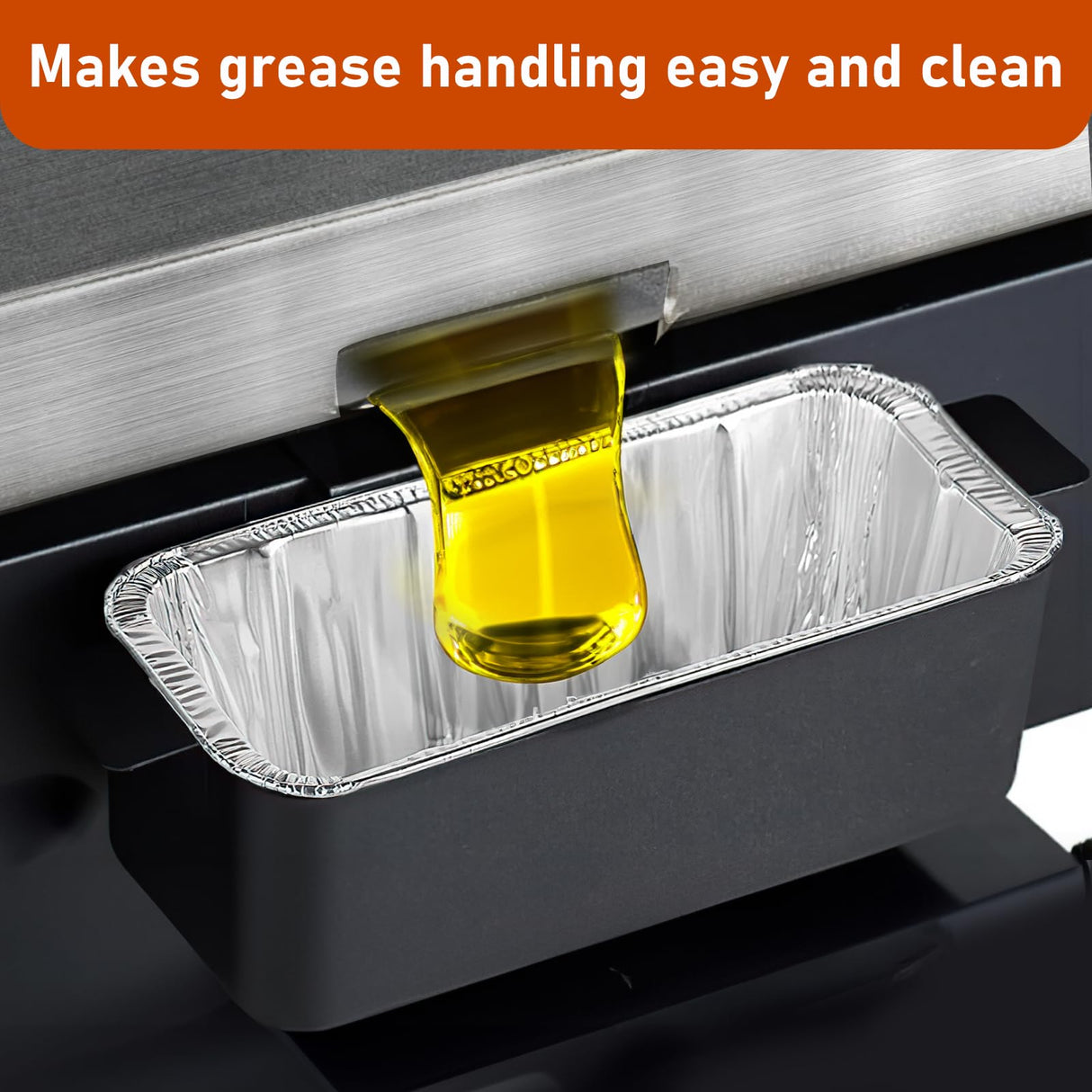 Whaleme 100 Pack Grease Cup Liners Compatible with Blackstone Griddle 5017 - Griddle Accessories, Disposable Grill Grease Tray, Aluminum Foil Drip Pan Grease Catcher Cup Liner for 17, 22, 28, 36 Inch