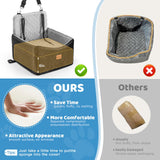 Mmczwgc Dog Car Seat for Small/Medium Dogs Under 35 lbs – Pet Booster Seat with 6-inch Memory Foam, Dog Car Bed with Removable and Washable Cover, 2 Safety Belts and 2 Storage Bags