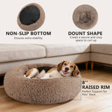 MIXJOY Orthopedic Dog Bed Comfortable Donut Cuddler Round Pet Beds Ultra Soft Washable Dog and Cat Cushion Bed (20''/23''/30'') (30'', Brown)