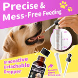 POPPAW Liquid Collagen for Dogs Skin Comfort & Calming, Dog Itch Relief & Anti-Scratching & Coat Supplement with Biotin for Skin Barrier & Sensitive Immune Health Support - Chicken Flavor, 2 FL.Oz