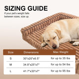 wowohpet Waterproof Orthopedic Dog Bed for Medium Dogs, Medium Non-Slip Pet Beds with Sides, Egg-Crate Memory Foam Dog Couch for Crate Removable Washable Cover, Brown