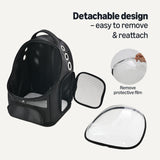Amazon Basics Pet Carrier Backpack for Small Cats & Dogs, Collapsible Travel Carrier with Bubble Window & Breathable Mesh, Foldable for Travel, Black